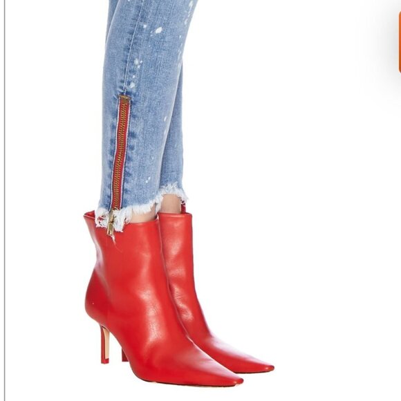 Women's 27 Etienne Marcel Red Zipper Indigo Splatter Skinny Zipper Fly - Picture 3 of 12